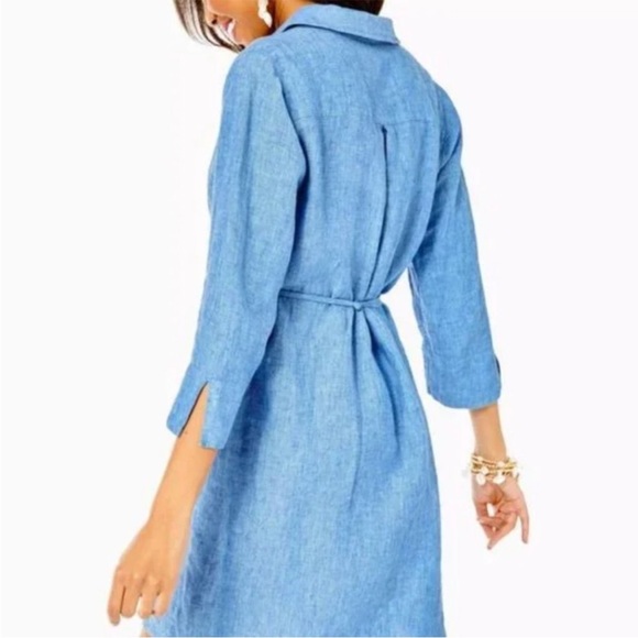 Lilly Pulitzer Pilar Tunic 3/4 Sleeve Linen Dress
Beckon Blue Size Small - Picture 4 of 13